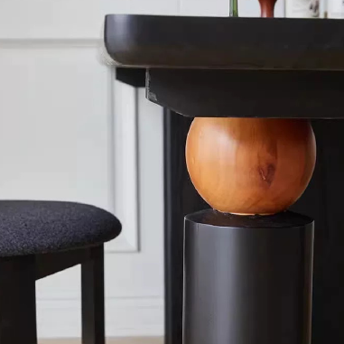 Modern - style Dining Table NHSUG with Creative Round Table Legs and Wood Veneer Top
