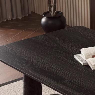 Artistic - style Dining Table LDPWIM with Solid Wood Base and Dual - material Top