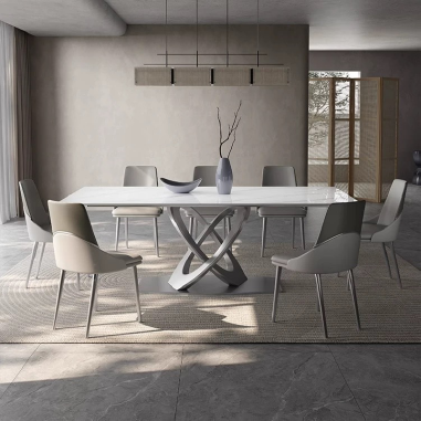 Minimalist Artistic Dining Table LOJNB with Intertwined Ring Base and Sintered Stone Top