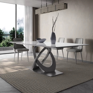 Minimalist Artistic Dining Table LOJNB with Intertwined Ring Base and Sintered Stone Top
