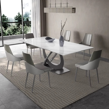 Minimalist Artistic Dining Table LOJNB with Intertwined Ring Base and Sintered Stone Top