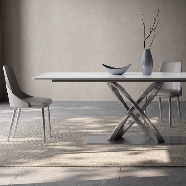 Minimalist Artistic Dining Table LOJNB with Intertwined Ring Base and Sintered Stone Top
