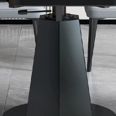 Modern Rotatable - Foldable Round Dining Table QTDVU with Sintered Stone Top