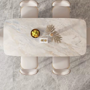 Romantic Heart - Shaped Base Dining Table HNDKDJ with Titanium/Grey Steel - Sintered Stone Top