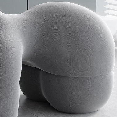 Playful Pony - Shaped Lounge Chair KDIEBB with Air - Layer Fabric and Iron Frame