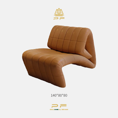 Modern Foldable Curved Accent Chair BHJDUE with 45D High - Density Sponge - Stainless Steel Feet
