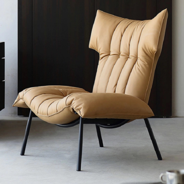 Artistic Designer Accent Chair NDVHW with Solid Wood, High - Density Sponge - Carbon Steel Legs