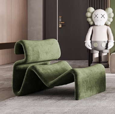 Artistic Wave - Shaped Lounge Chair VGTEEL with Integral Molded Sponge - Custom Colors