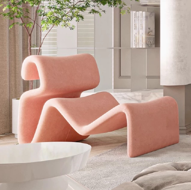 Artistic Wave - Shaped Lounge Chair VGTEEL with Integral Molded Sponge - Custom Colors