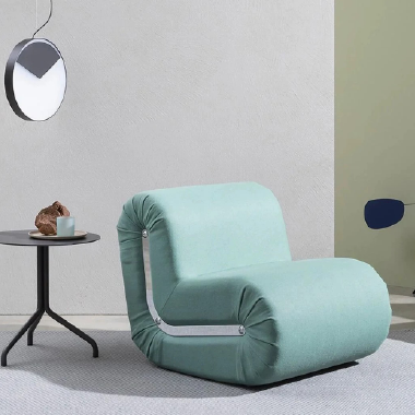 Customizable Modular Accent Chair NHGD with Solid Wood Frame - Stainless Steel Accents