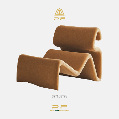 Artistic Wave - Shaped Lounge Chair VGTEEL with Integral Molded Sponge - Custom Colors