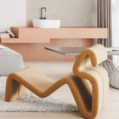 Artistic Wave - Shaped Lounge Chair VGTEEL with Integral Molded Sponge - Custom Colors