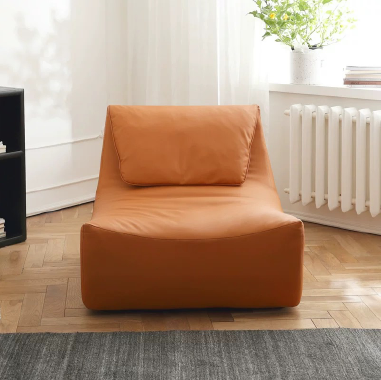 Modern Aesthetic Bean Bag Accent Chair GEEJDE with Wood Frame - 45D High - Density Sponge
