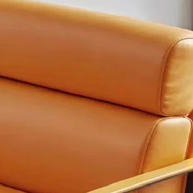 Modern Luxury Minimalist Accent Chair BEEDFE with Leather, High - Density Sponge - Black Metal Frame