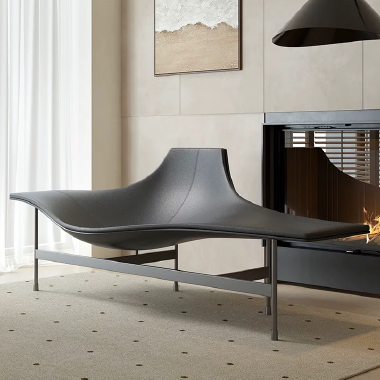 Artistic Airport Terminal - Style Lounge Bench with FRP, Carbon Steel Legs - Faux Leather JEAEK
