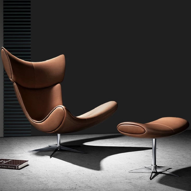 WENSY winged lounge chair with matching ottoman