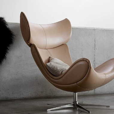 WENSY lounge chair and ottoman rear angle
