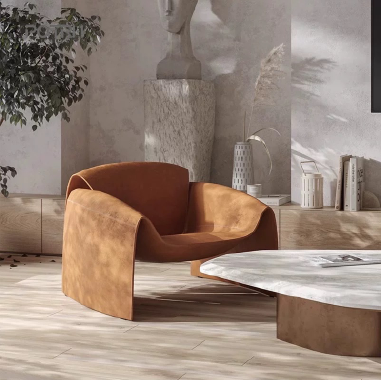 Artistic Crab - Shaped Accent Chair KLDOE with Solid Wood Frame - 45D High - Density Sponge
