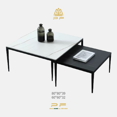 Industrial Retro Style Nested Square Coffee Table -NORDE