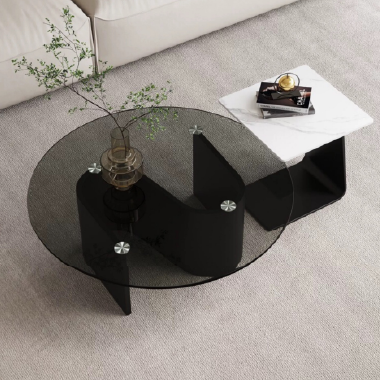 Design Aesthetic Nested High-Low Coffee Table Set - SKDNE