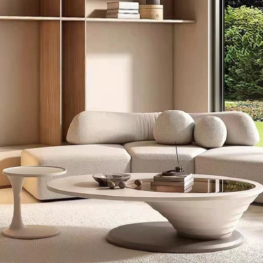 Design Aesthetic Irregular Streamlined High-Low Coffee Table YEODH