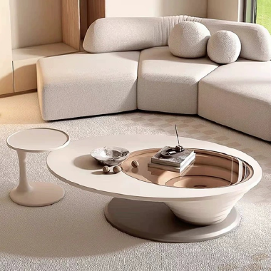 Design Aesthetic Irregular Streamlined High-Low Coffee Table YEODH