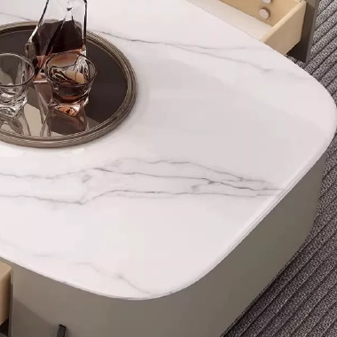 Modern Lift - Top Coffee Table  LDEOE with Stone, Wood - Carbon Steel Details