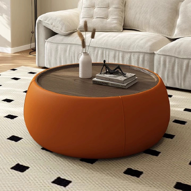 Modern Pumpkin-Shaped Storage Coffee Table Set JDKEH