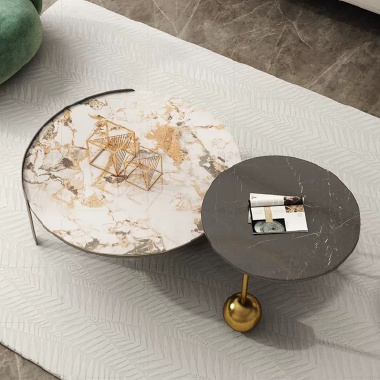 Modern Stylish Designer Spherical Base Coffee Table Set TDHEG