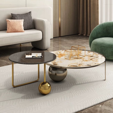 Modern Stylish Designer Spherical Base Coffee Table Set TDHEG