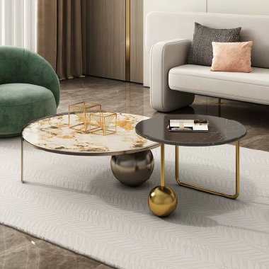 Modern Stylish Designer Spherical Base Coffee Table Set TDHEG