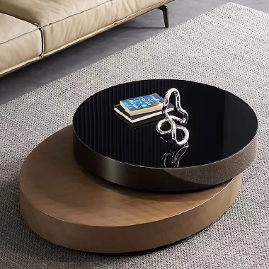 Modern Luxury Asymmetric Round Coffee Table QMKEE