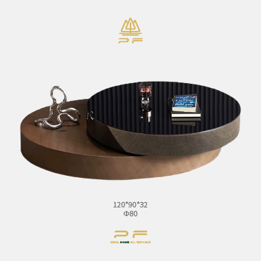 Modern Luxury Asymmetric Round Coffee Table QMKEE