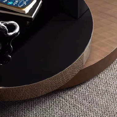 Modern Luxury Asymmetric Round Coffee Table QMKEE