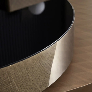 Modern Luxury Asymmetric Round Coffee Table QMKEE