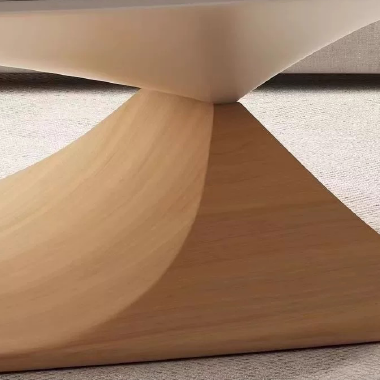 Modern Designer Oval Coffee Table PFKRE  - MDF Top - Solid Wood Base