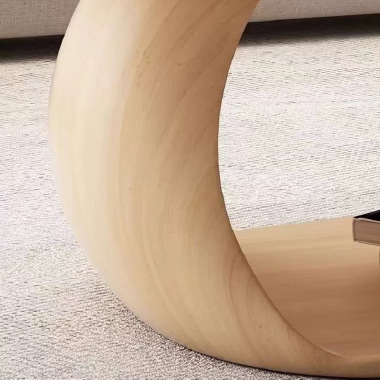 Modern Designer Oval Coffee Table PFKRE  - MDF Top - Solid Wood Base