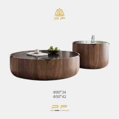 Cylinder Coffee Table Set LKDOE - Dual Size Luxury Design