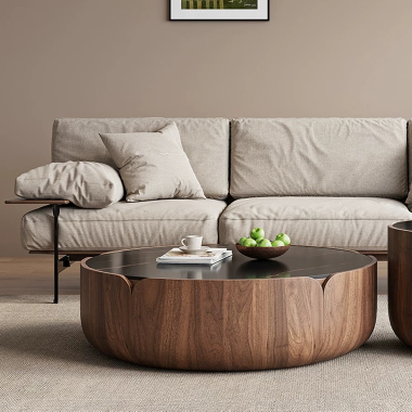 Cylinder Coffee Table Set LKDOE - Dual Size Luxury Design