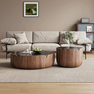 Cylinder Coffee Table Set LKDOE - Dual Size Luxury Design
