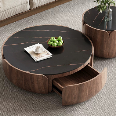 Cylinder Coffee Table Set LKDOE - Dual Size Luxury Design