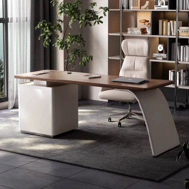 Luxe Solid Wood Veneer Office Desk NDKEK