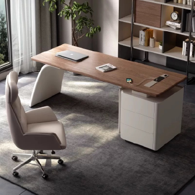 Luxe Solid Wood Veneer Office Desk NDKEK