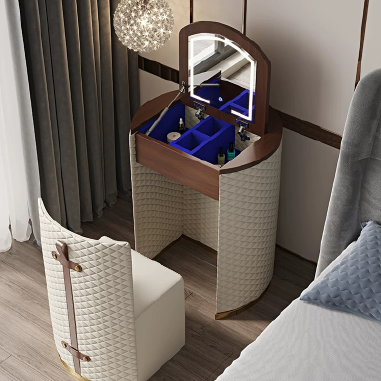 Edgy-Chic Flip-Top Vanity LSEED - Bold Makeup Desk