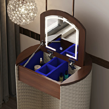 Edgy-Chic Flip-Top Vanity LSEED - Bold Makeup Desk