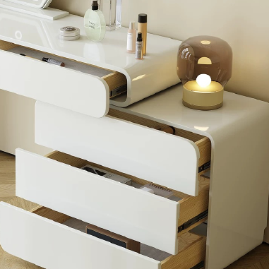 Cute Edgy White Vanity IEOHND - Compact Bedroom Makeup Nook