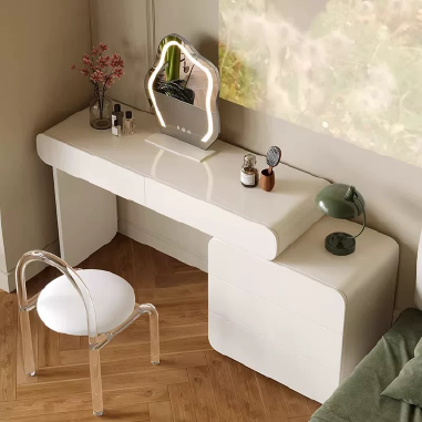 Cute Edgy White Vanity IEOHND - Compact Bedroom Makeup Nook