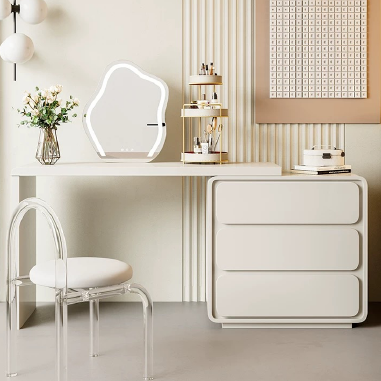 Curved Glow Vanity Set TEEWK- Versatile Bedroom Beauty Station