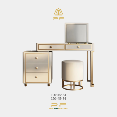 Minimal Luxe Flip-Mirror Zoned Vanity EJDKL - Light Luxury Storage Makeup Desk