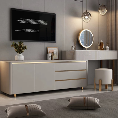 Minimal Luxe Storage Vanity MDNEE- Tidy Organizer Makeup Desk
